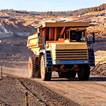 Yellow mining truck